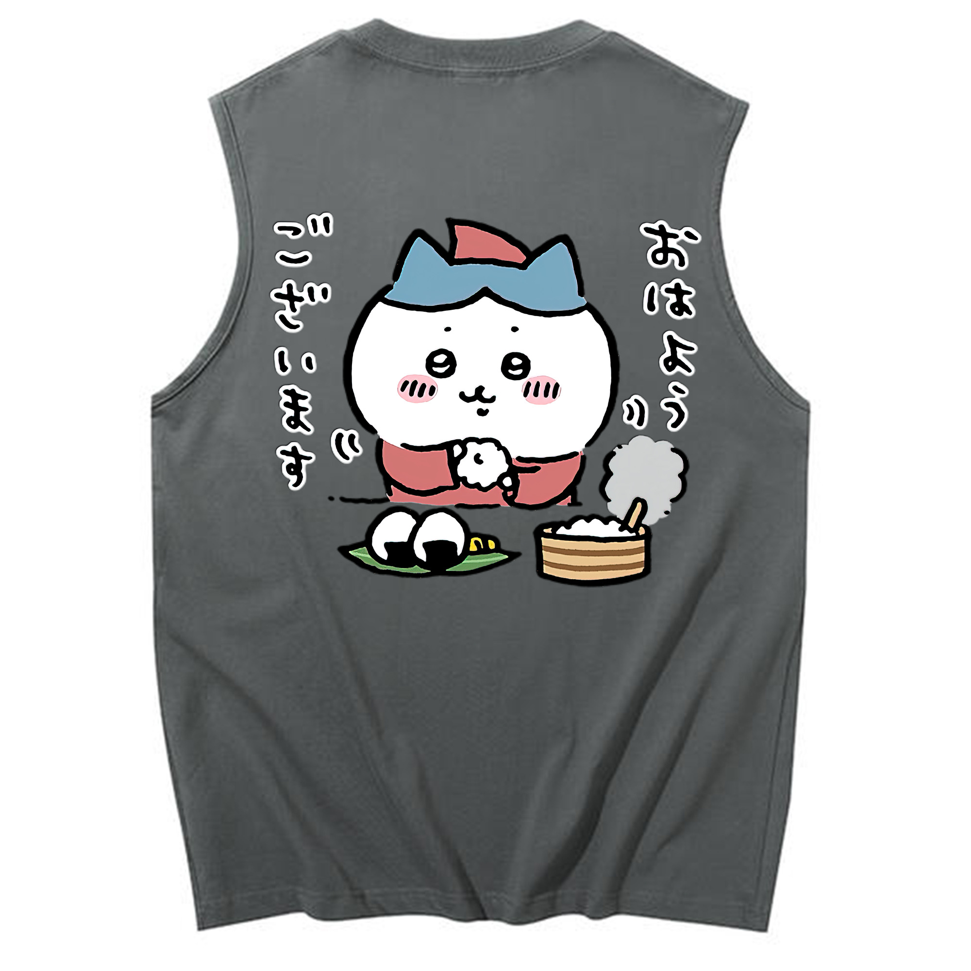 （画像用） ちいかわ ハチワレ Chii-kawa hachiware コットン100％タンクトップ（背面プリント）